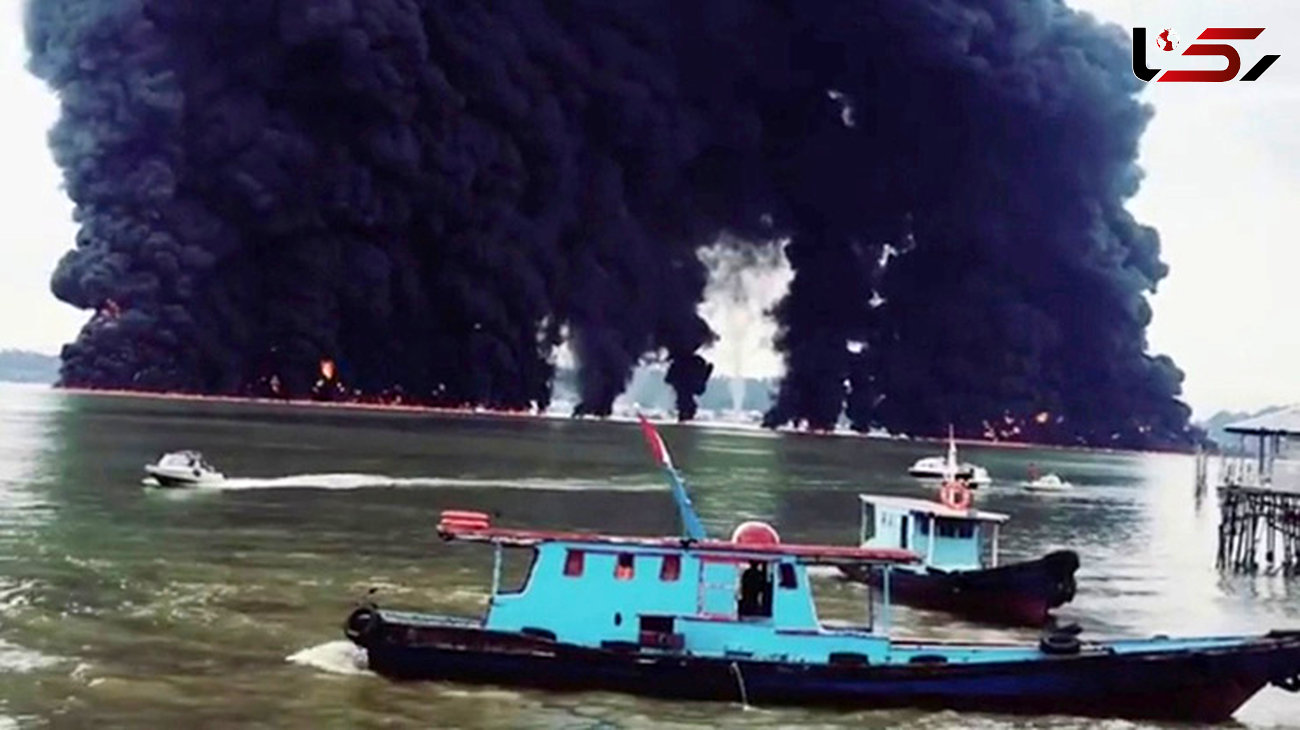  بحران نشت لکه نفتی 12 کیلومتری در یکی از بنادر اندونزی