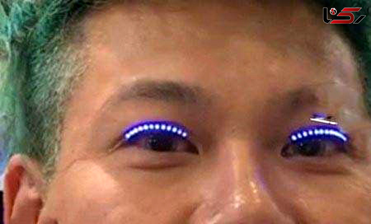 عجیب ترین آرایشی که برای مردان مد شد/لامپ ال ای دی در چشم+عکس