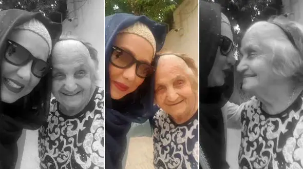 بهنوش بختیاری با عمه بتول+ ویدئو