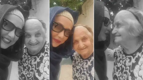 بهنوش بختیاری با عمه بتول+ ویدئو