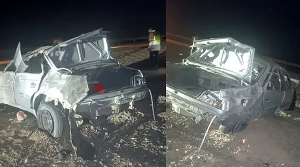 واژگونی مرگبار پژو ۴۰۵ در محور کرمان – بم / 3 نفر در دم جان باختند