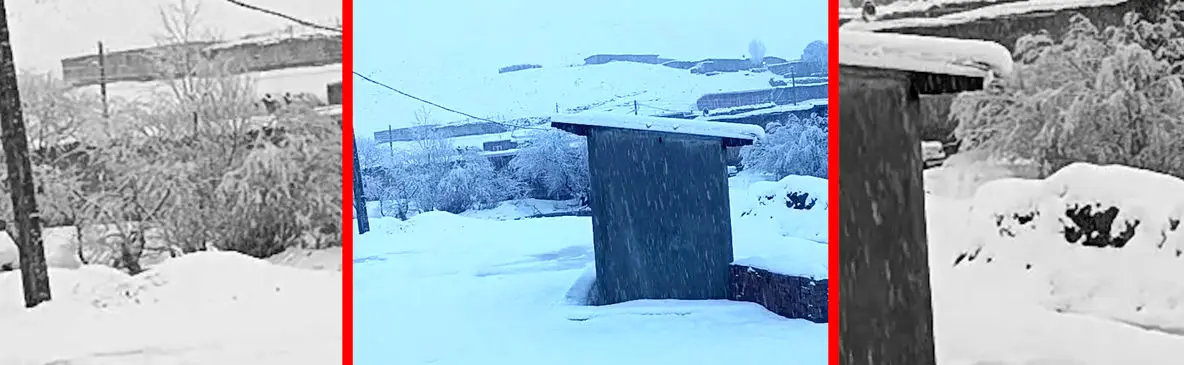 فیلم بارش شدید برف در منگورشرقی مهاباد