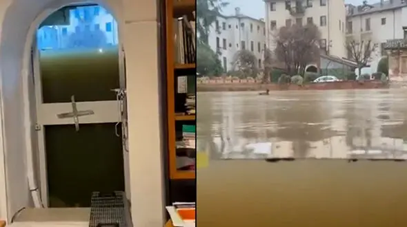 ببینید / سیل در ایتالیا حادثه ساز شد
