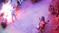 فیلم صحنه انفجار هولناک بشکه زیر دست مرد جوشکار / شیرجه مرد آتشین به رودخانه