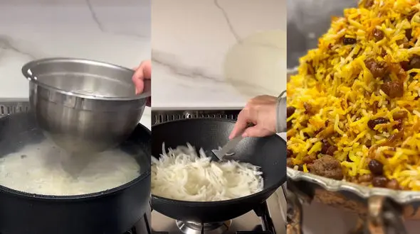 گردو پلو غذای مخصوص شهر کرد + فیلم 