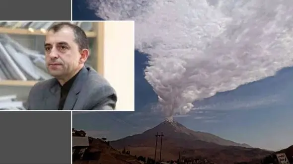 علت بلند شدن دود سفید از قله دماوند از زبان استاد زمین شناسی/ دماوند غولی خفته اما زنده+ فیلم