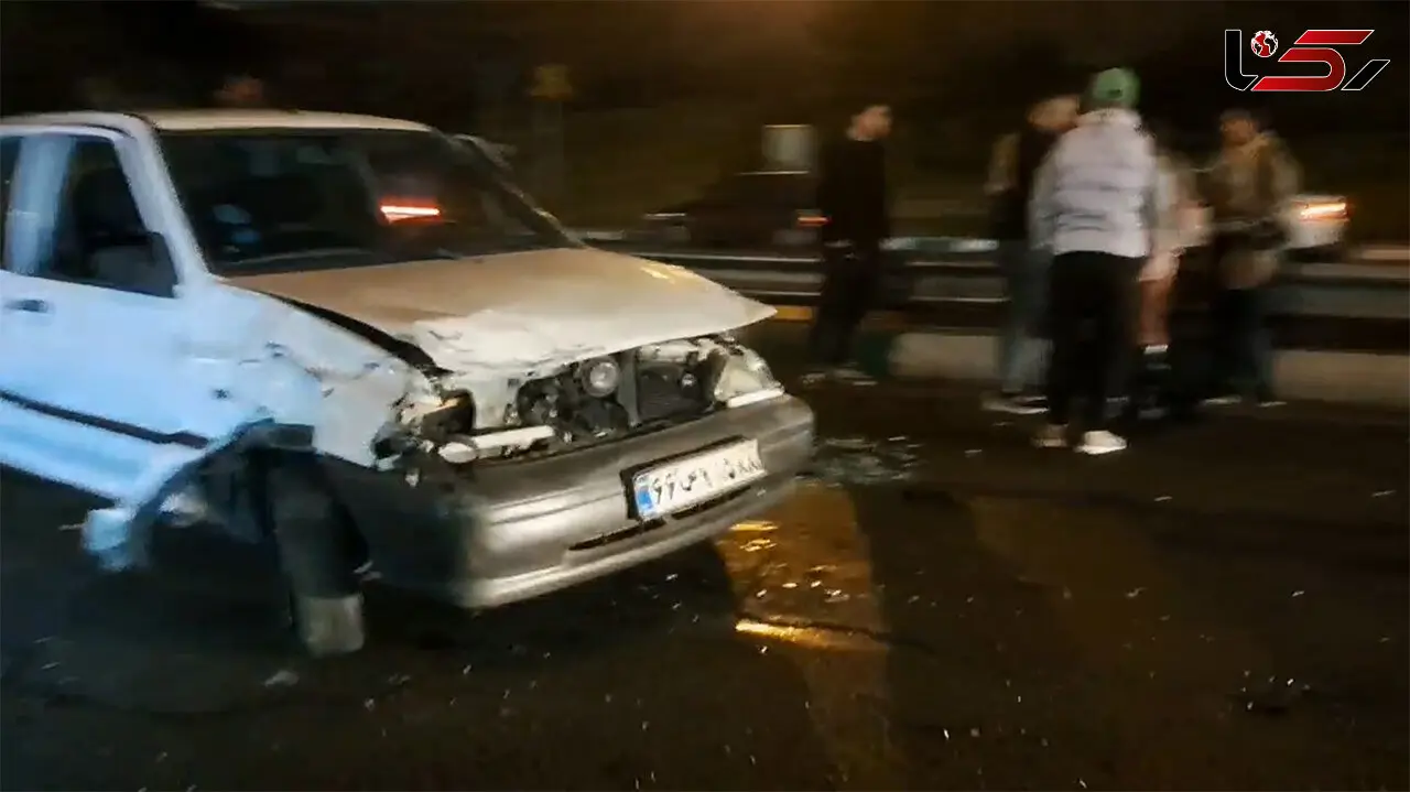 ببینید / اولین فیلم از تصادف وحشتناک در بزرگراه مدرس تهران