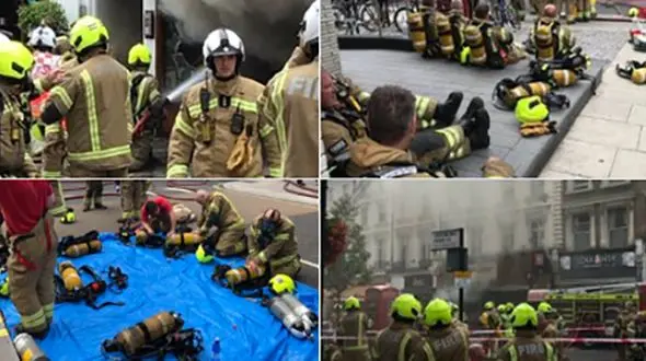 آتش سوزی هولناک در یک رستوران/100 آتش نشان به محل حادثه اعزام شدند+عکس