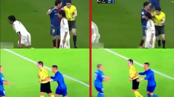 تفاوت در هل دادن داور مسی و رونالدو + فیلم