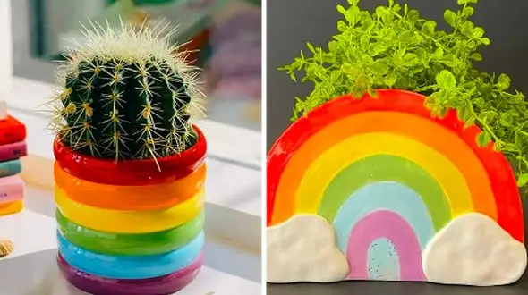 گلدان رنگین کمانی؛ 15 ایده مدرن شیک برای دکوراسیون منزل