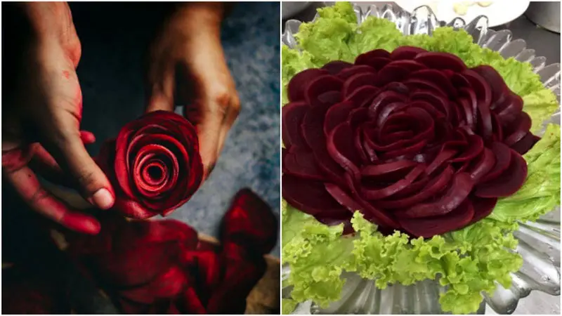 ایده‌های تزیین لبو به شکل گل برای شب یلدا 1404