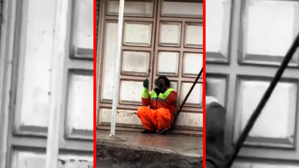 فیلم صحنه تأثیرگذار پاکبان زحمت کش در دزفول