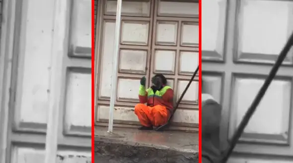 فیلم صحنه تأثیرگذار پاکبان زحمت کش در دزفول