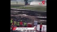 فیلم آتش سوزی در هواپیمای پر از مسافر در فرودگاه چین