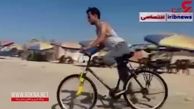 دوچرخه سواری جوان فلسطینی با یک پا + فیلم