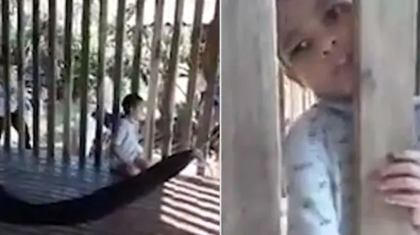 باورنکردنی/ پدرمهربان پسرش را در قفس زندانی می کرد! + فیلم