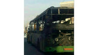 وحشت در 2  اتوبوس خط آزادی به شهرک ولیعصر / هر دو آتش گرفتند + عکس