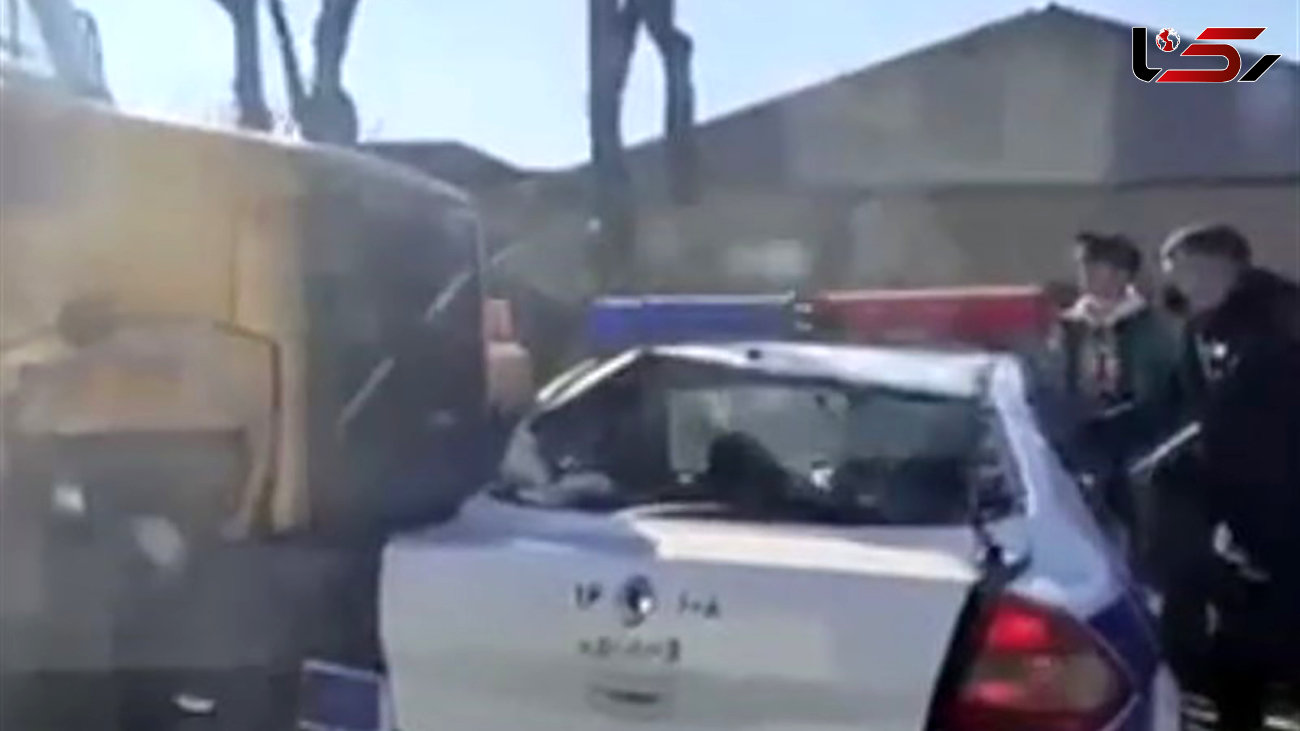 فیلم تصادف شدید ماشین پلیس تهران با یک کامیون / ماجرا چه بود؟ 