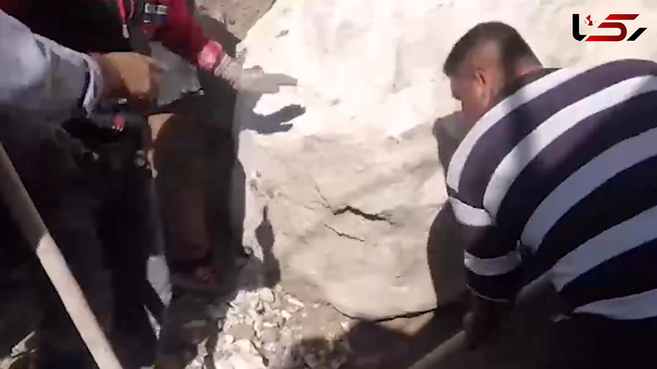  فیلم تلخ از بیرون کشیدن جنازه جوان لارستانی/ زیر تخته سنگ له شد