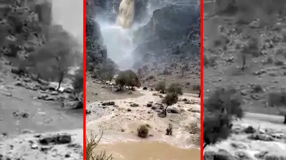 فیلم جاری شدن آبشار فصلی کوهبزان ممسنی