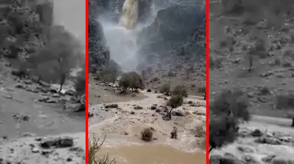 فیلم جاری شدن آبشار فصلی کوهبزان ممسنی