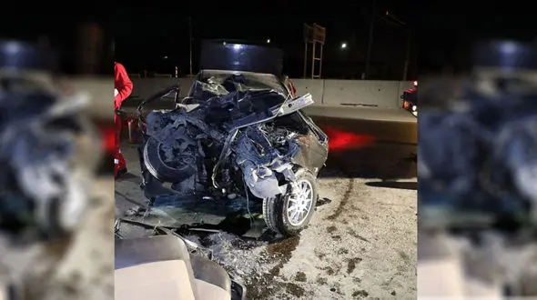 3 عکس عجیب از ماشین مچاله شده / سرنوشت راننده تهرانی چه شد؟