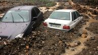 عکسی عجیب از دفن شدن خودروها در سیل شدید مازندران 