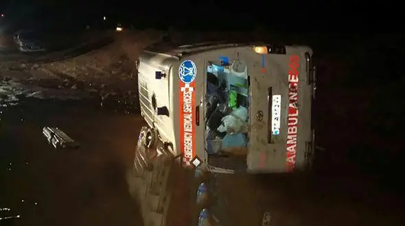 مرگ دردناک جوان 28 ساله در تصادف آمبولانس قزوین + عکس