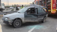  تصادف ۴ خودرو در اتوبان تهران - قم 5 مصدوم داشت