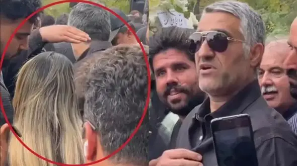 این زن همسر علنی پژمان جمشیدی است! / فیلمی که در مراسم تشییع آتیلا پسیانی لو رفت!