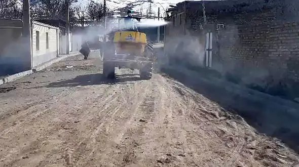 ضدعفونی کردن معابر در روستای اقبلاغ سفلی + فیلم 
