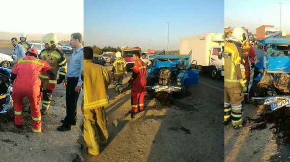 جدال مرگبار نیسان ها در اتوبان ساوه + عکس 