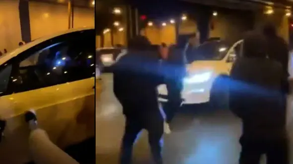 ببینید / تلاش راننده تسلا برای فرار از اوباش