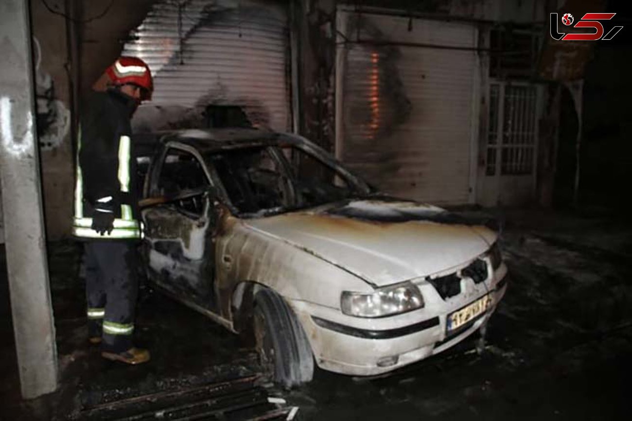 تصادف 2 خودرو در شیراز آتش به پا کرد 