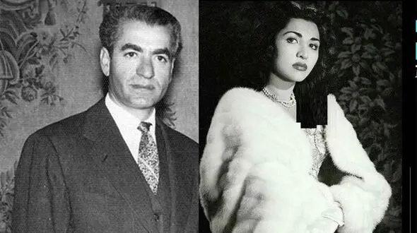 سفر در زمان / عکس های زیر خاکی از عروسی فاطمه پهلوی خواهر محمدرضا پهلوی با لباس عروس ابریشمی در روز خاکسپاری رضا خان پدرش در ایران