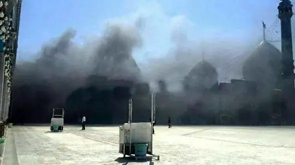 آتش سوزی بزرگ در مسجد جمکران قم + عکس