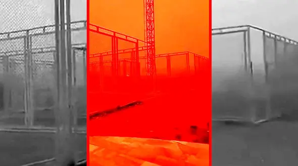 فیلم تغییر رنگ عجیب آسمان عراق