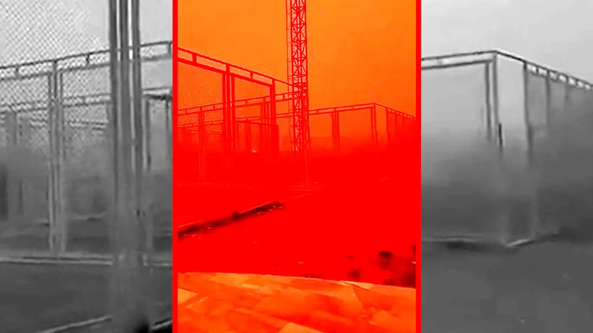 فیلم تغییر رنگ عجیب آسمان عراق