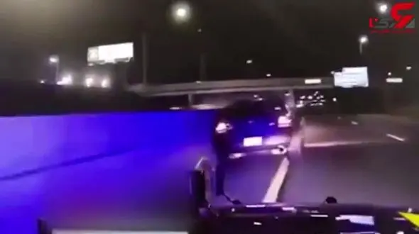 فیلم لحظه اقدام جنون آمیز راننده حین تعقیب و گریز پلیسی!