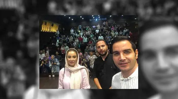 سلفی محسن یگانه با بهاره افشاری در سینما +عکس