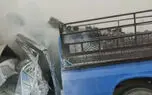 زنده زنده سوختن 2 مرد تهرانی در واژگونی و انفجار نیسان آبی / صحنه دلخراشی که در شهرری رخ داد