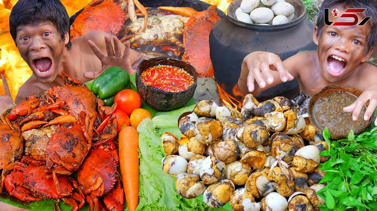  خوراک روستایی اندونزی؛ تجربه‌ای متفاوت از غذا با خرچنگ و تخم اردک + فیلم 