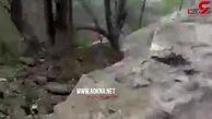 فیلم ریزش وحشتناک کوه در سوادکوه 