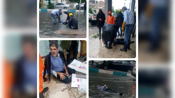 برق گرفتگی هولناک مرد اهوازی در باران شدید امروز + عکس