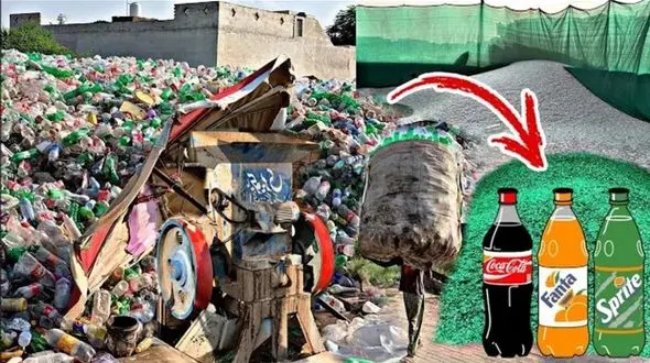 فیلم/ فرایند پر زحمت بازیافت بطری های پلاستیکی نوشابه از نمای نزدیک 