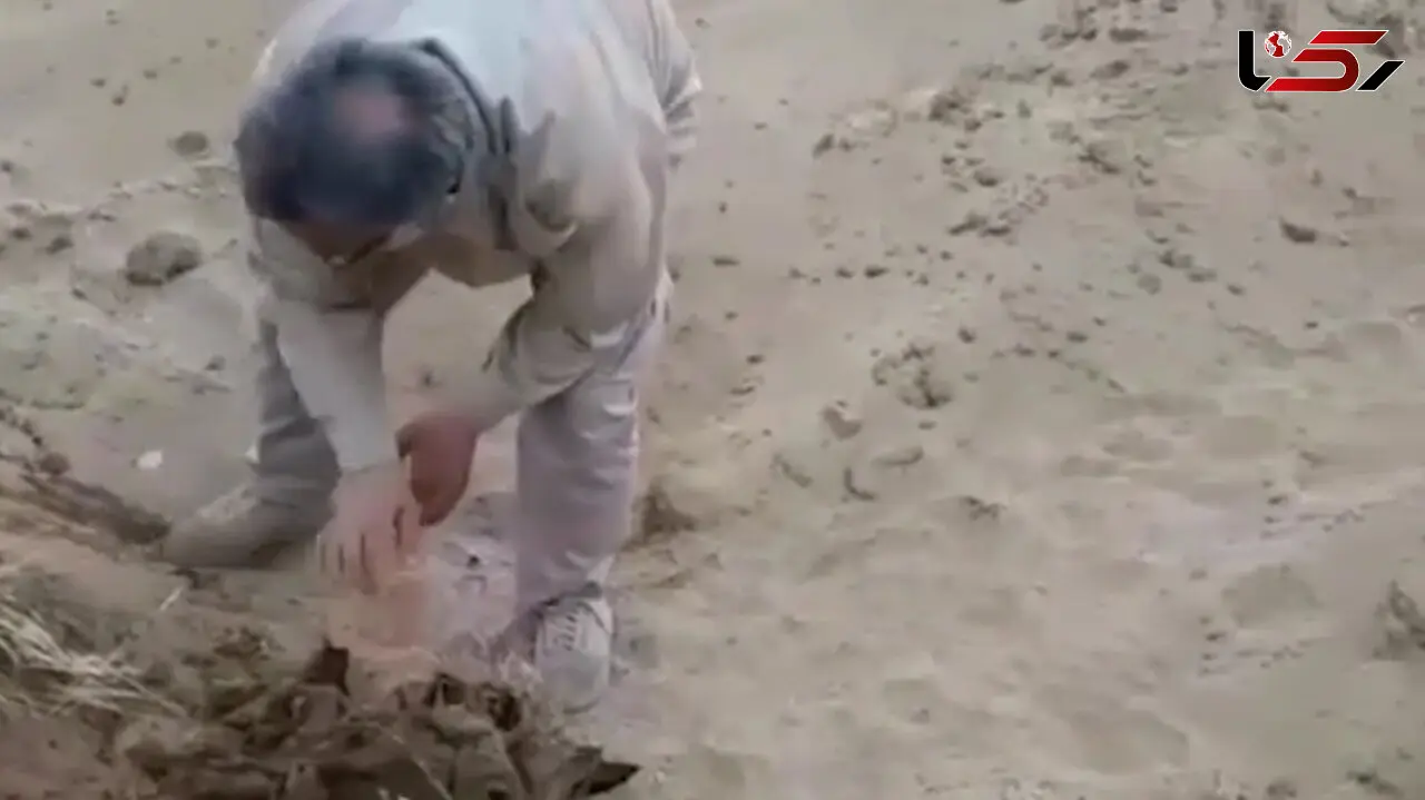 فیلمی تکاندهنده از لحظه کشف پیکر یک شهید از عجیب ترین مکان!