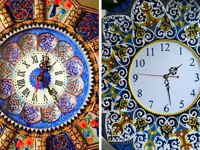 15 مدل شیک ساعت دیواری خاتم کاری برای دکوراسیون منحصر به فرد