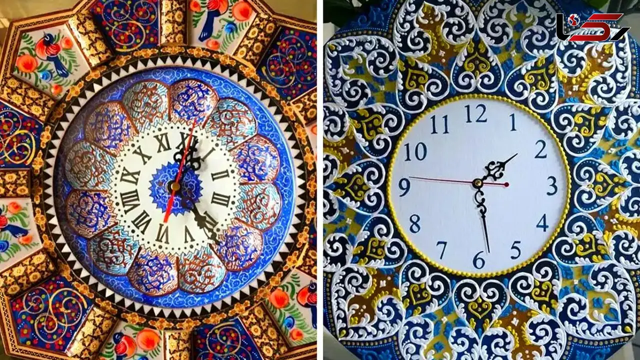 15 مدل شیک ساعت دیواری خاتم کاری برای دکوراسیون منحصر به فرد