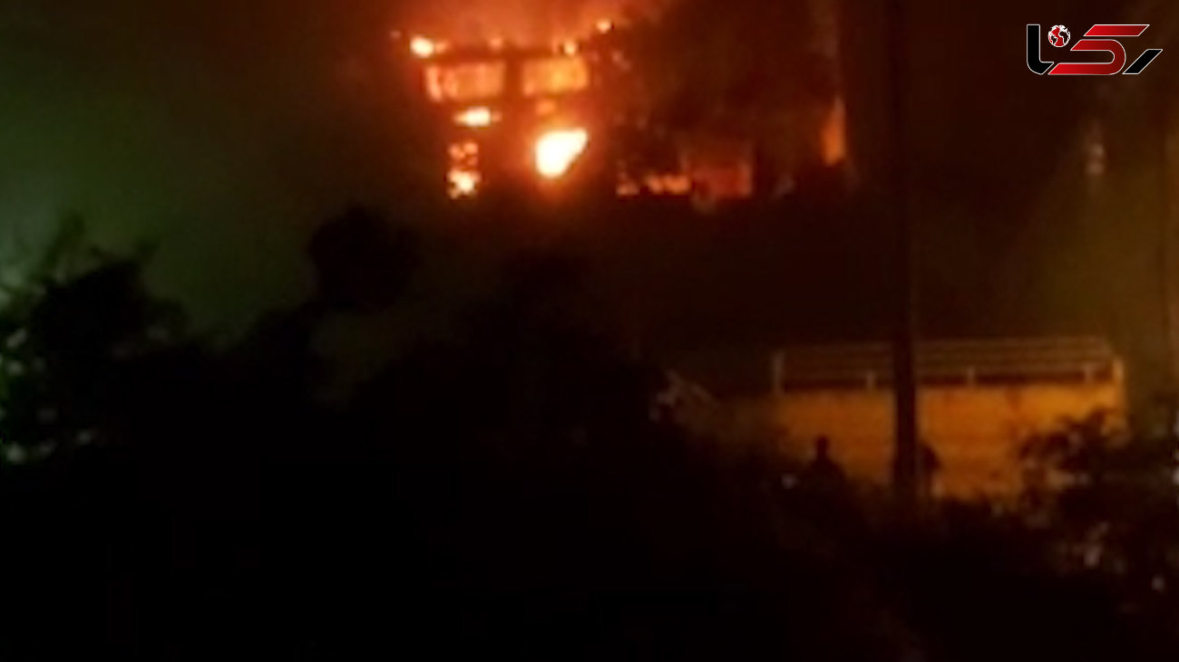 فیلم لحظه آتش سوزی خانه مسکونی در گرگان