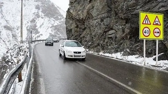 جاده چالوس سفید پوش شد